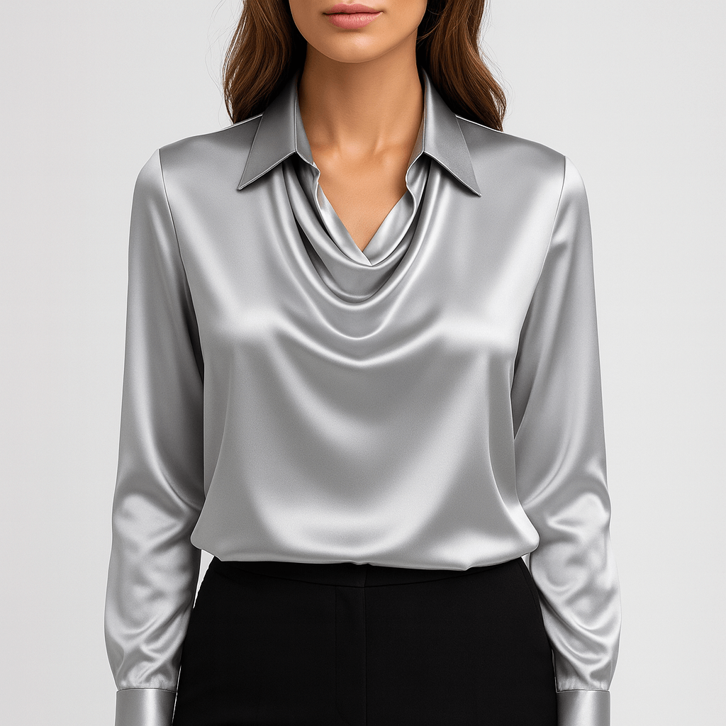 Meluvie | Draped neckline blouse