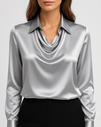 Meluvie | Draped neckline blouse