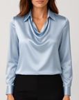 Meluvie | Draped neckline blouse