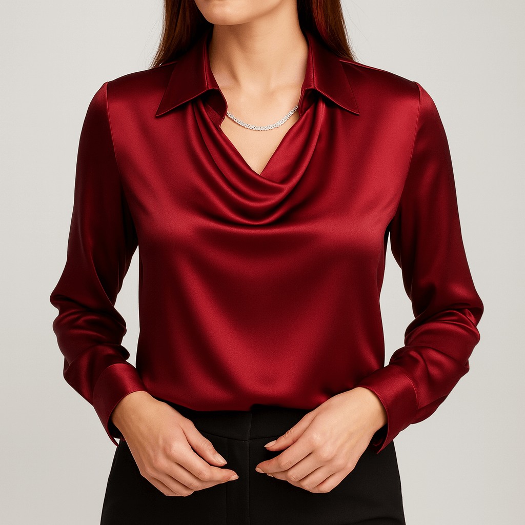 Meluvie | Draped neckline blouse