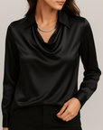 Meluvie | Draped neckline blouse