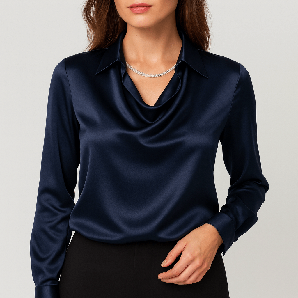 Meluvie | Draped neckline blouse