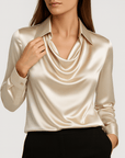 Meluvie | Draped neckline blouse
