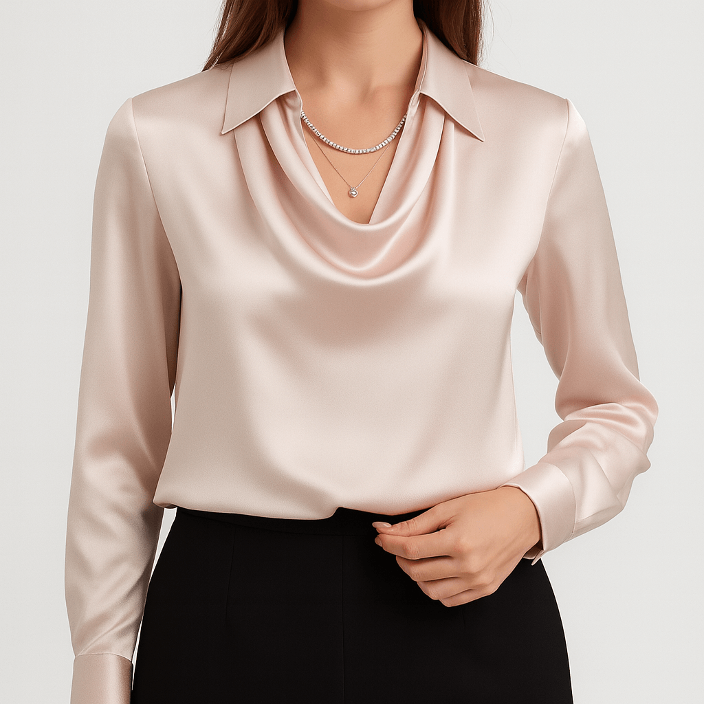 Meluvie | Draped neckline blouse