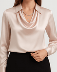 Meluvie | Draped neckline blouse