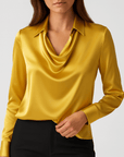Meluvie | Draped neckline blouse