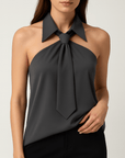 Meluvie | Chic sleeveless blouse with tie detail