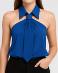 Meluvie | Chic sleeveless blouse with tie detail