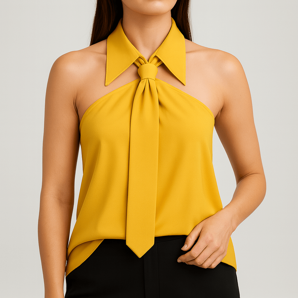 Meluvie | Chic sleeveless blouse with tie detail