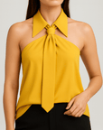 Meluvie | Chic sleeveless blouse with tie detail