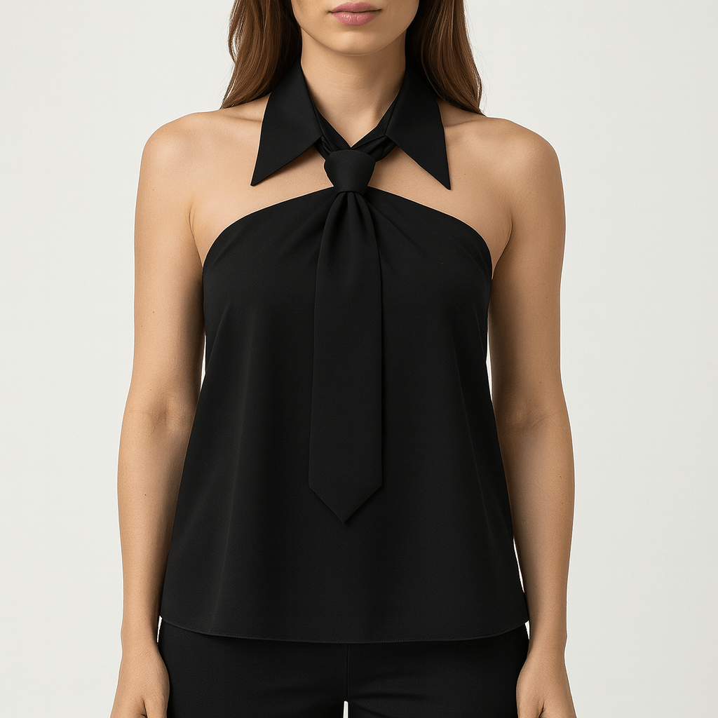 Meluvie | Chic sleeveless blouse with tie detail
