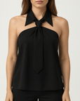 Meluvie | Chic sleeveless blouse with tie detail