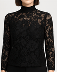 Meluvie | Floral lace blouse with high neckline