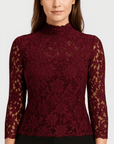 Meluvie | Floral lace blouse with high neckline