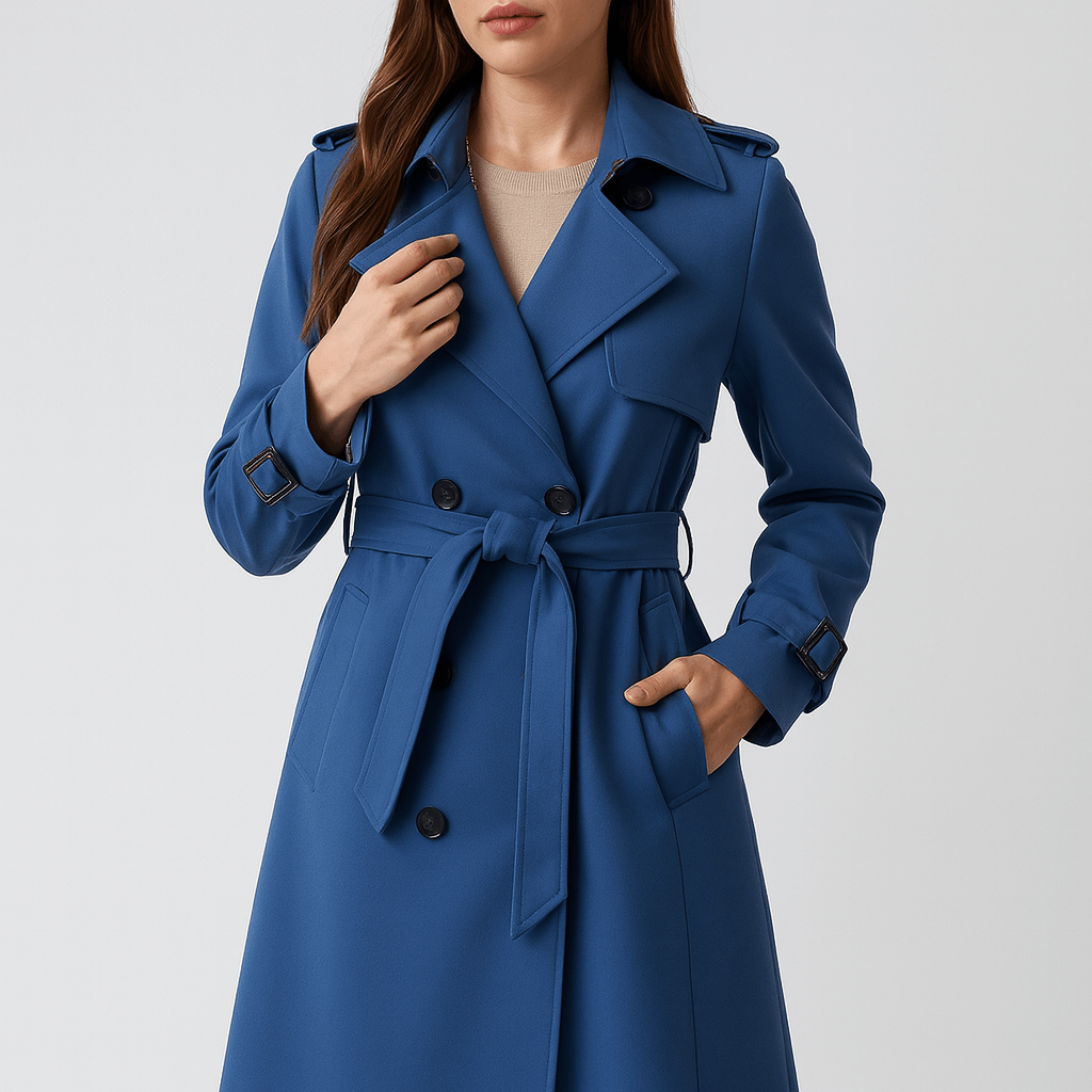 Meluvie | Double-breasted lightweight trench coat