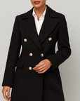 Meluvie | Lapel collar double-breasted jacket