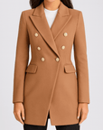 Meluvie | Lapel collar double-breasted jacket
