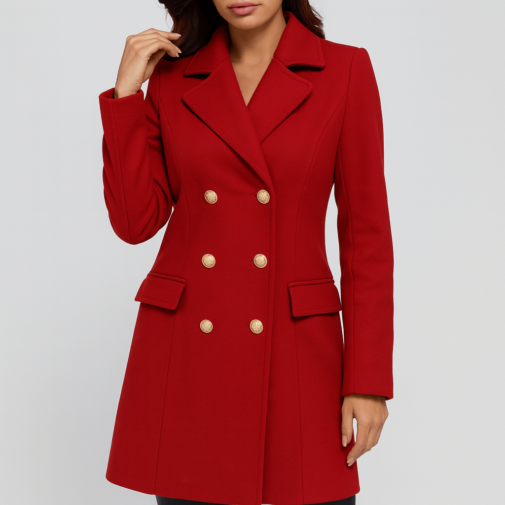 Meluvie | Lapel collar double-breasted jacket