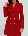 Meluvie | Lapel collar double-breasted jacket