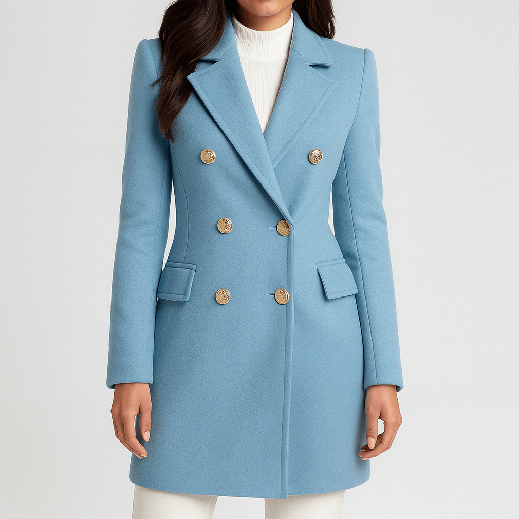Meluvie | Lapel collar double-breasted jacket