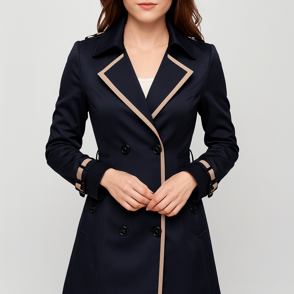 Meluvie | Slim fit double-breasted trench coat