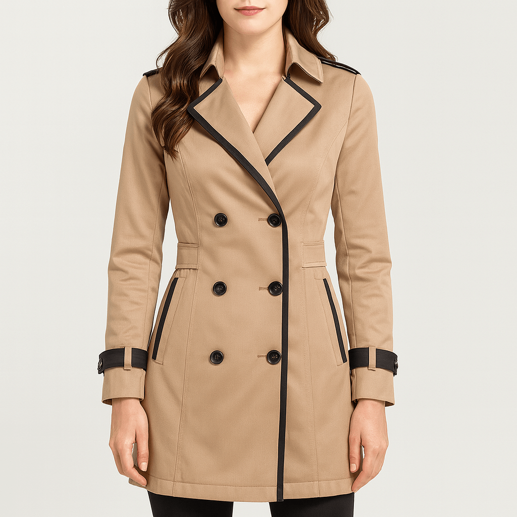 Meluvie | Slim fit double-breasted trench coat