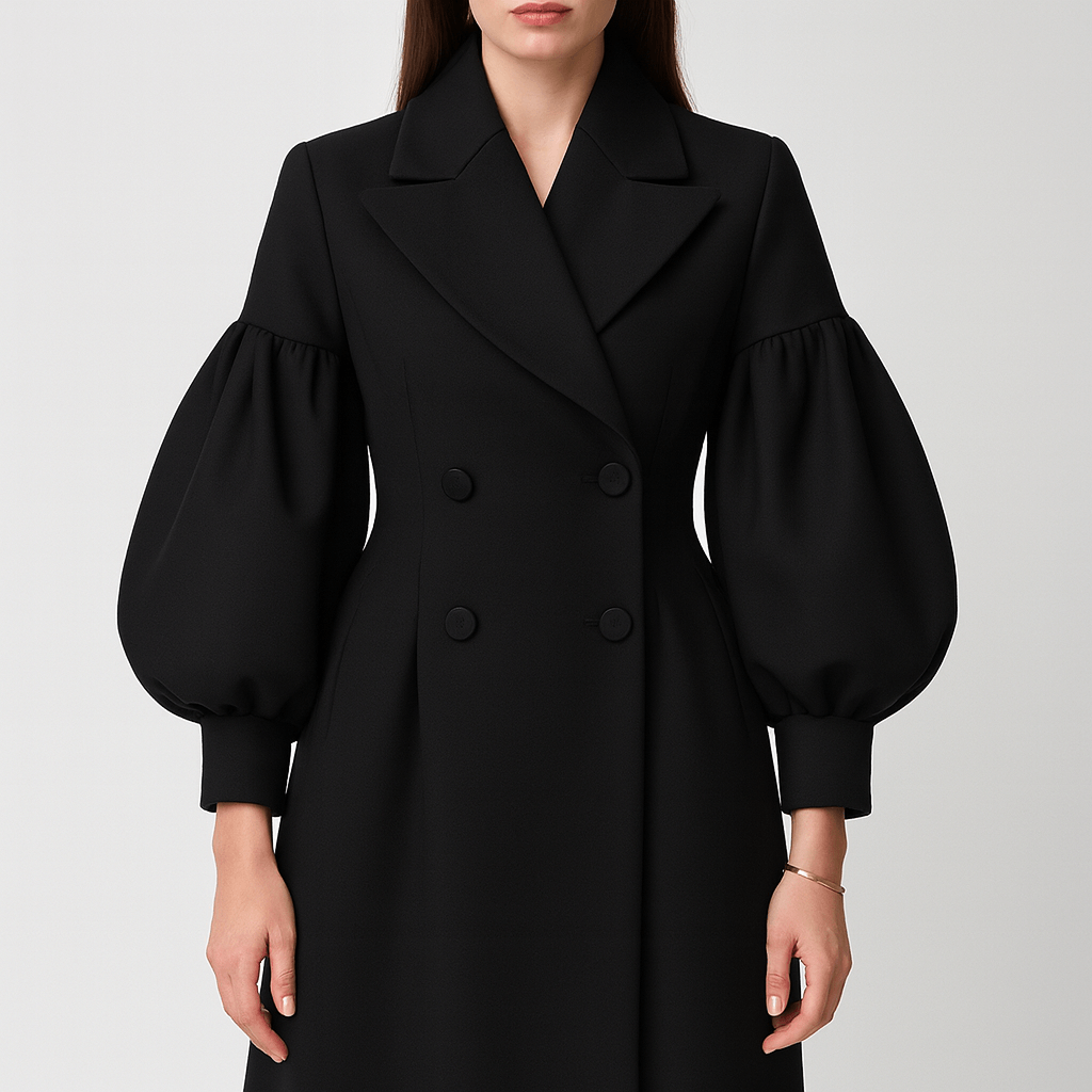 Meluvie | Lantern sleeve long coat