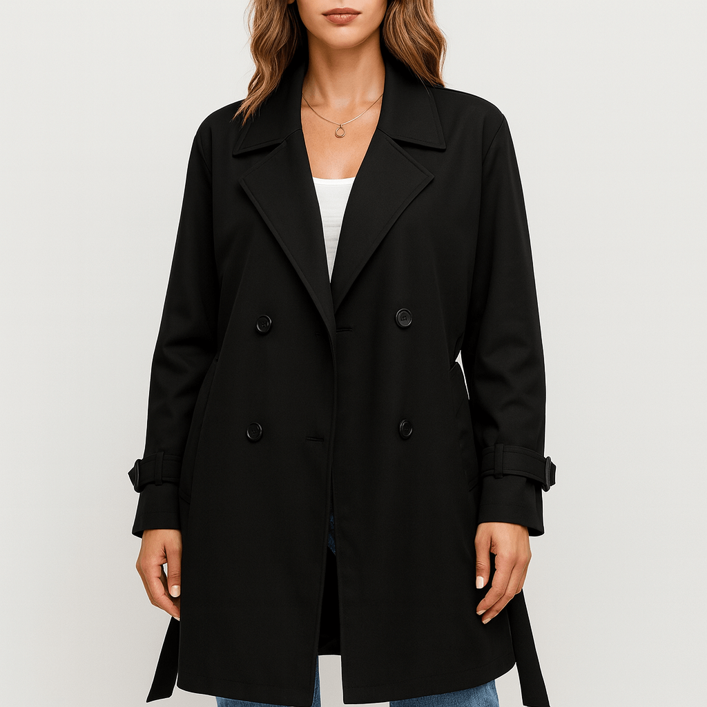 Meluvie | Relaxed fit double-breasted trench coat
