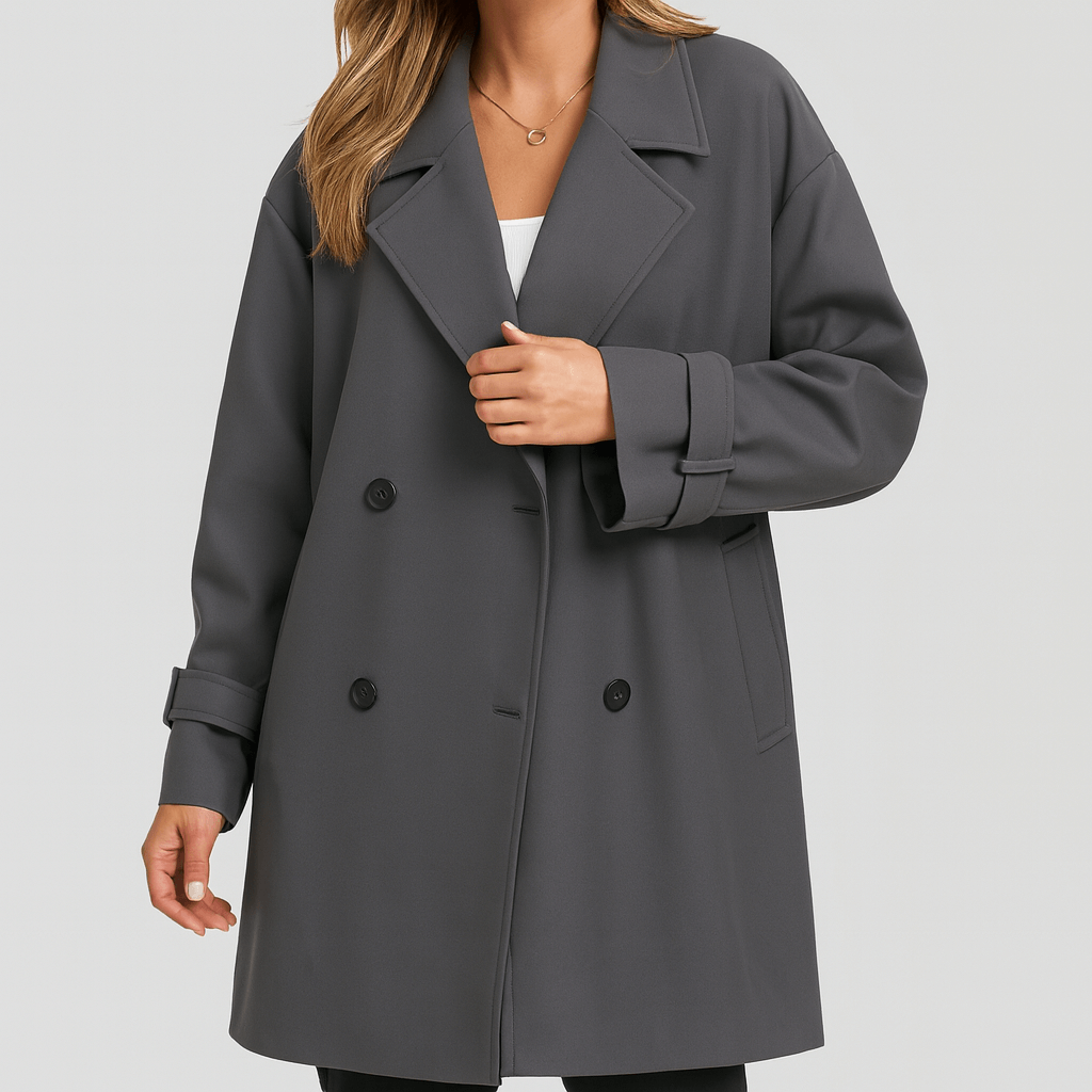 Meluvie | Relaxed fit double-breasted trench coat