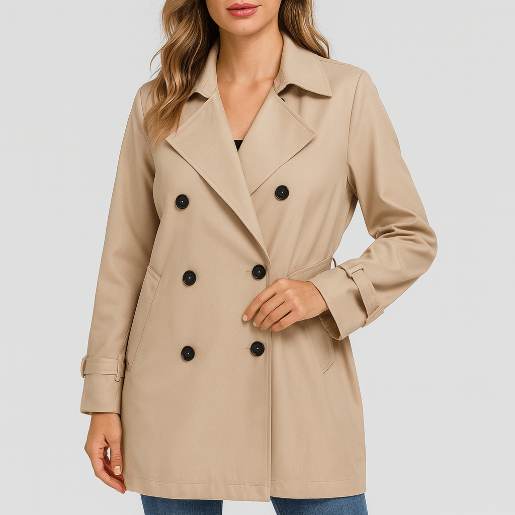 Meluvie | Relaxed fit double-breasted trench coat