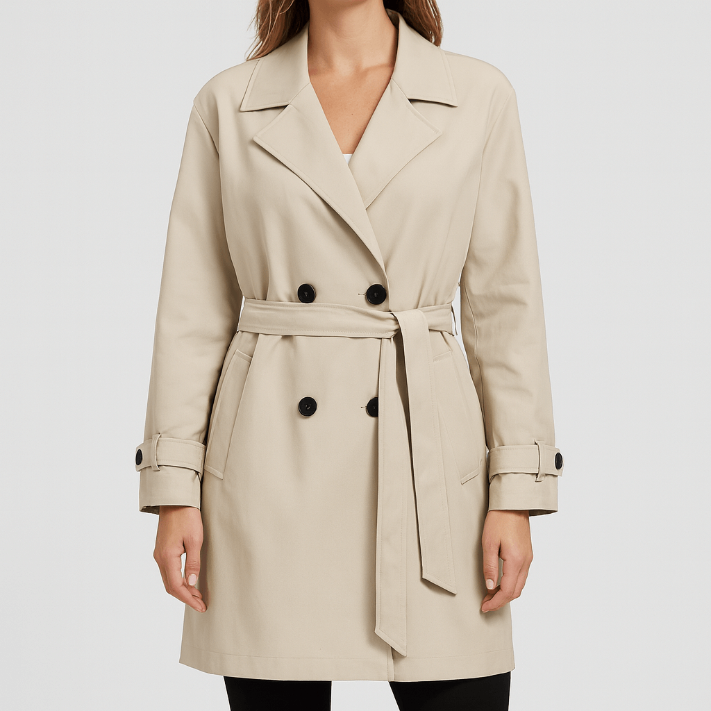 Meluvie | Relaxed fit double-breasted trench coat