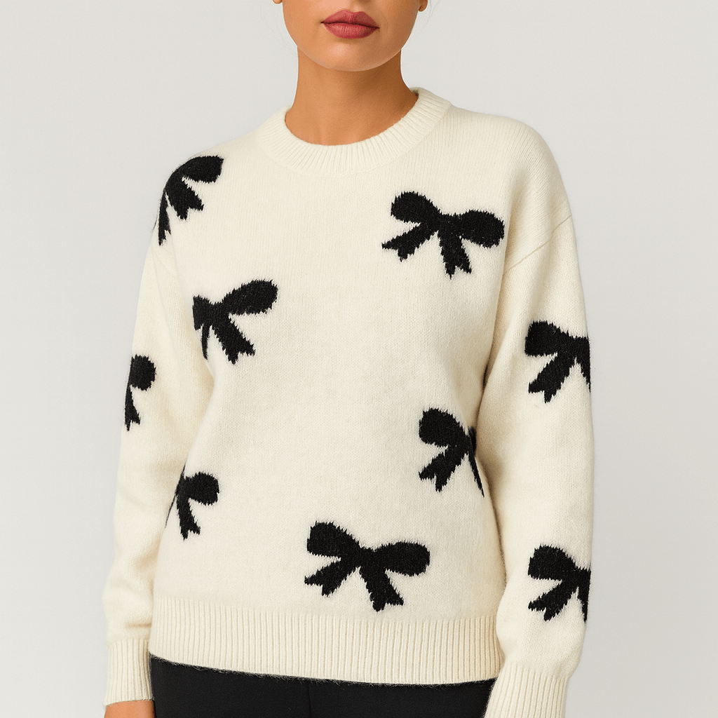 Meluvie | Relaxed Fit Bow Detail Sweater