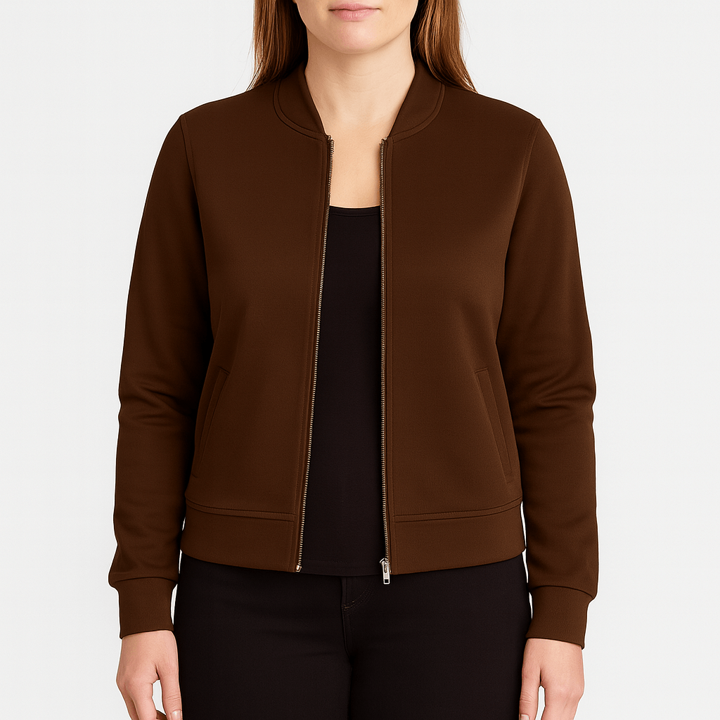 Meluvie | Lightweight polyester bomber jacket with ribbed cuffs