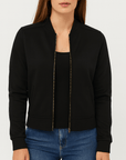 Meluvie | Lightweight polyester bomber jacket with ribbed cuffs
