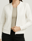 Meluvie | Lightweight polyester bomber jacket with ribbed cuffs