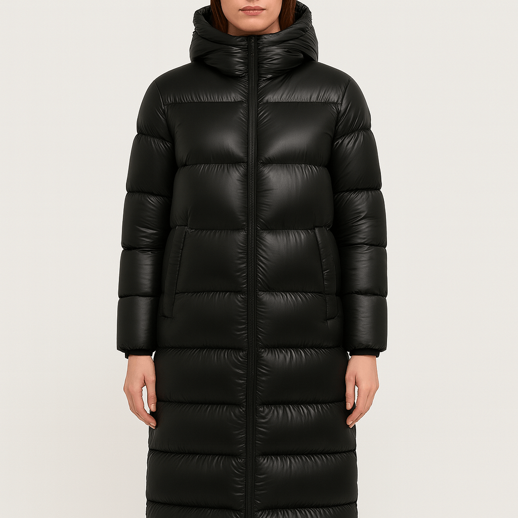Meluvie | Women's Black Puffer Jacket – Long, Cozy Winter Coat for Warmth and Style