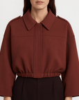 Meluvie | Cropped bomber jacket with lapel collar and elastic hem