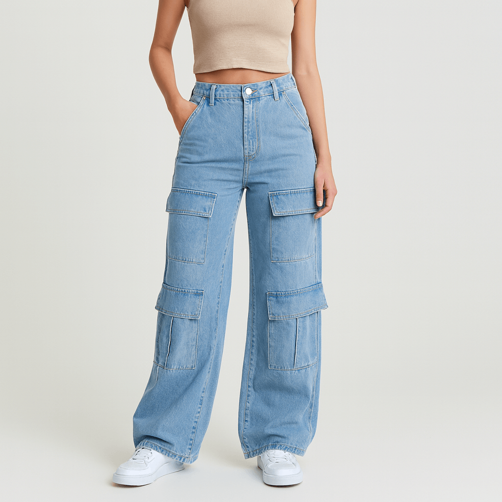 Meluvie | Relaxed baggy fit cargo jeans