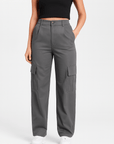 Meluvie | High-waisted relaxed fit cargo trousers