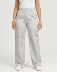 Meluvie | High-waisted relaxed fit cargo trousers