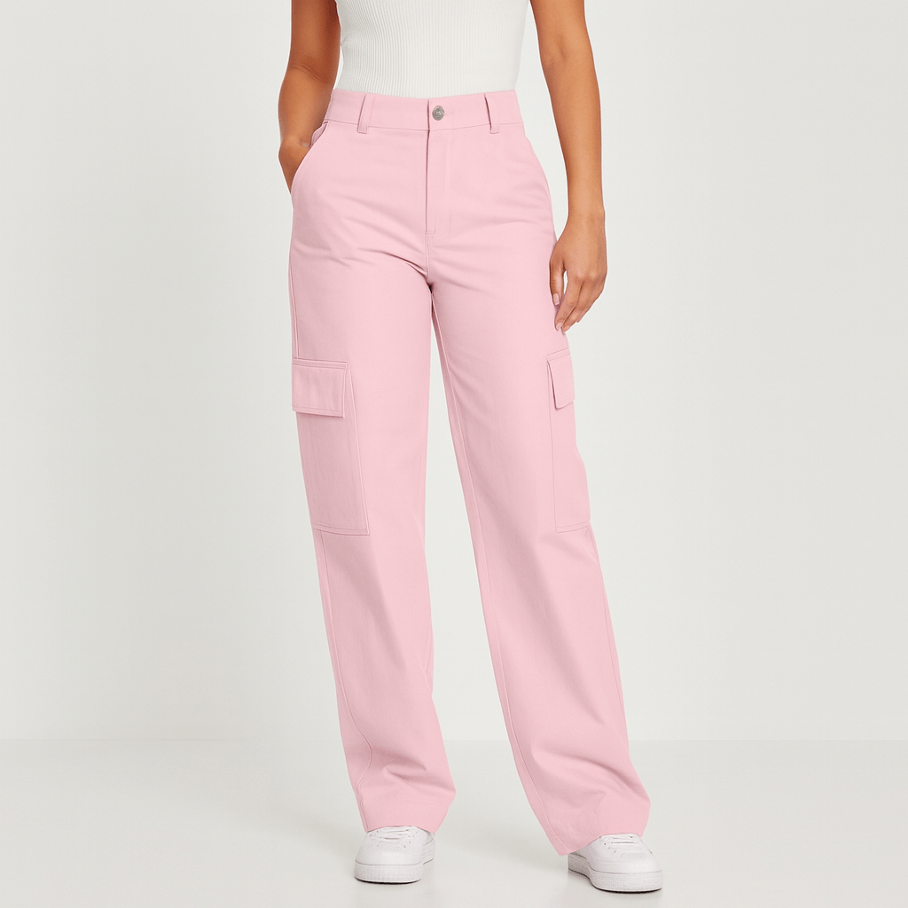 Meluvie | High-waisted relaxed fit cargo trousers
