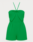 Bianca | Women's Jumpsuit – Halter Neck Romper with Bow Front – Lightweight & Tailored Fit