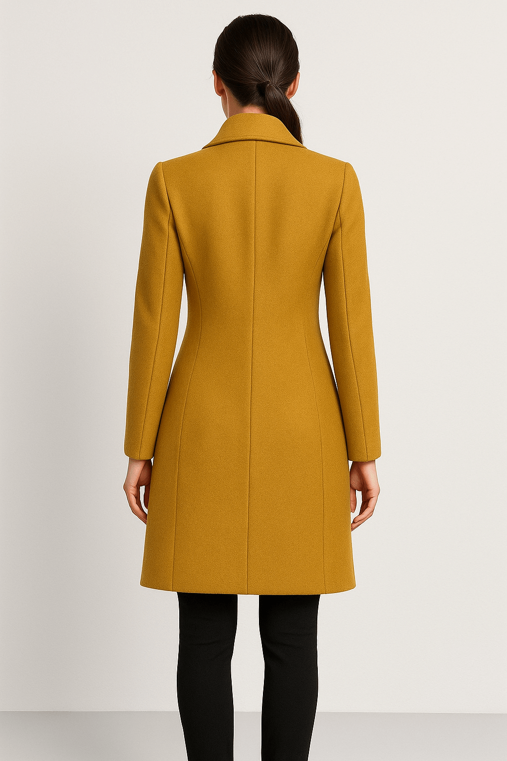 Tessa | Women’s Tailored Wool Coat - Knee-Length - Elegant Lapel Collar - Formal &amp; Business Wear