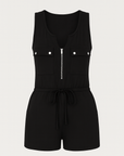 Lorelei | Women's Sleeveless Jumpsuit – Relaxed Fit with Zipper Front & Adjustable Drawstring Waist