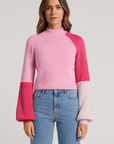 Elara | Knit Sweater - Mock Neck - Balloon Sleeve Design