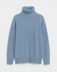 Petra | Women's Oversized Wool Knit Turtleneck Sweater – Asymmetrical Hem & Ribbed Sleeves