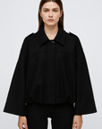 Briony | Women's Cropped Bomber Jacket – Chic Lapel Collar – Edgy & Stylish