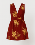 Matilda | Women's Floral Print Romper – V-Neck, Sleeveless, Cinched Waist – Summer Casual Outfit