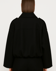 Briony | Women's Cropped Bomber Jacket – Chic Lapel Collar – Edgy & Stylish
