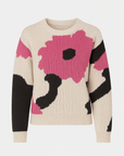 Tatiana | Knit Sweater - Crew Neck - Abstract Floral Design